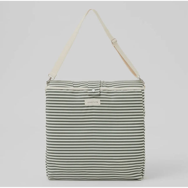 Reclining Beach Chair | Vacay Olive Stripe - Joanna A. Boutique