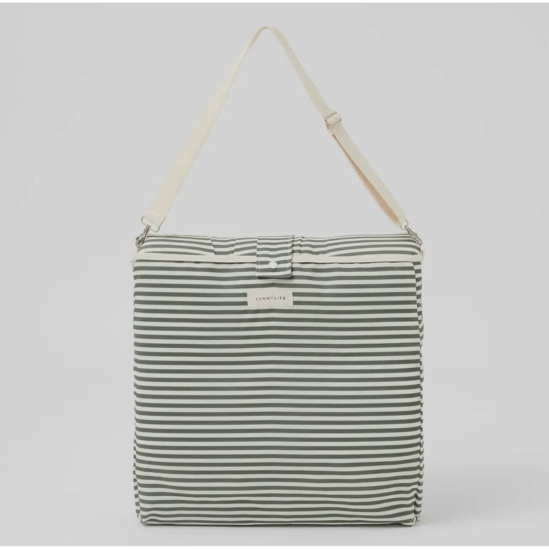 Reclining Beach Chair | Vacay Olive Stripe - Joanna A. Boutique