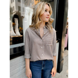 River Plaid Button Up | Chocolate Cherry