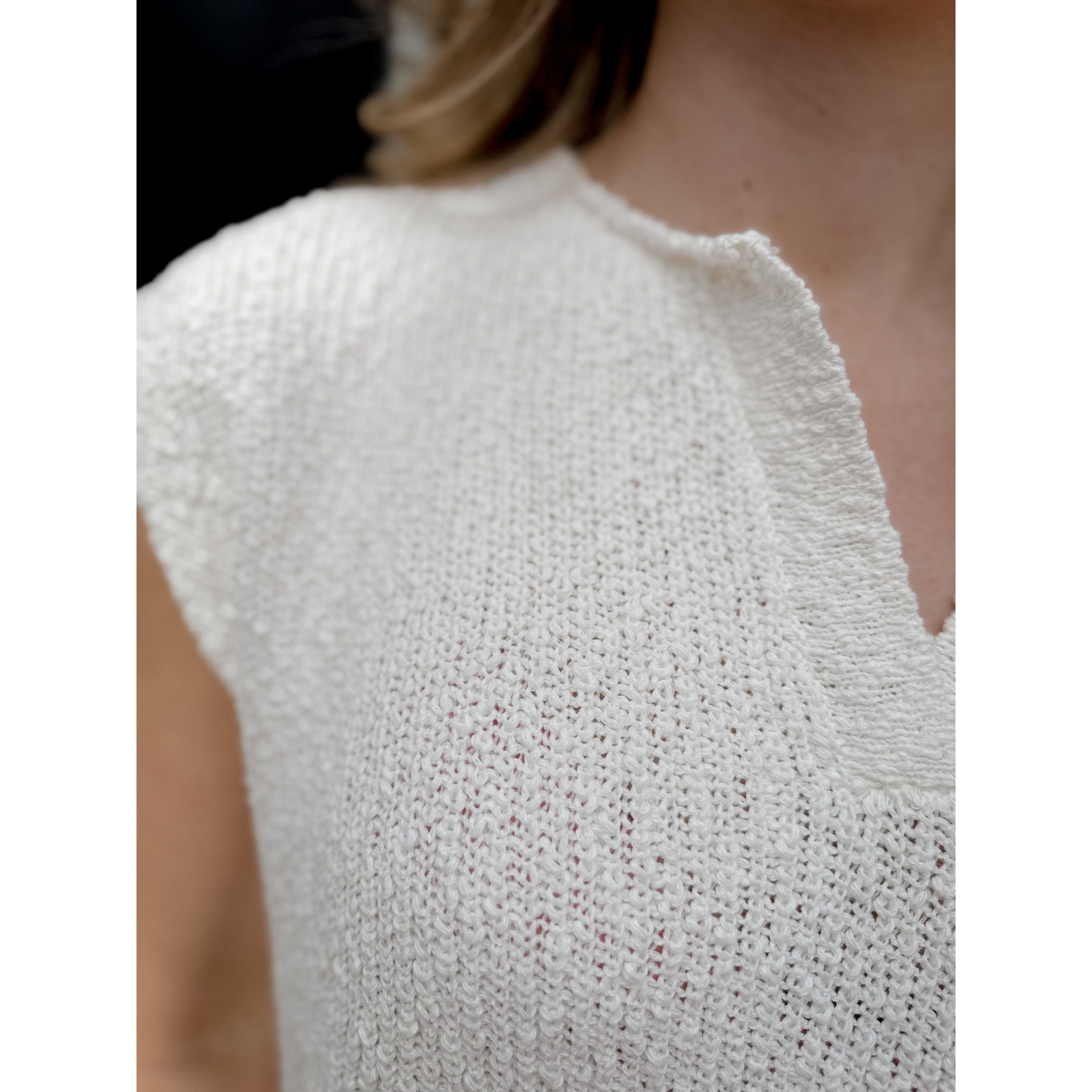 Alex Slub Knit Top | Off White - Joanna A. Boutique