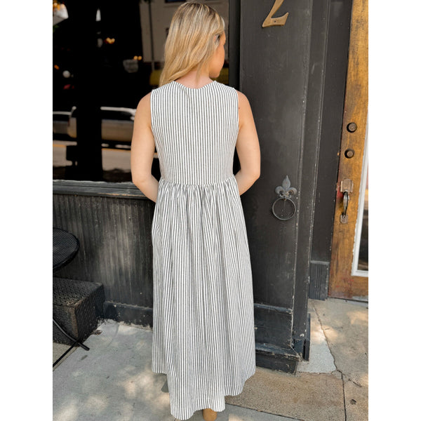 Newport Striped Midi Dress - Joanna A. Boutique