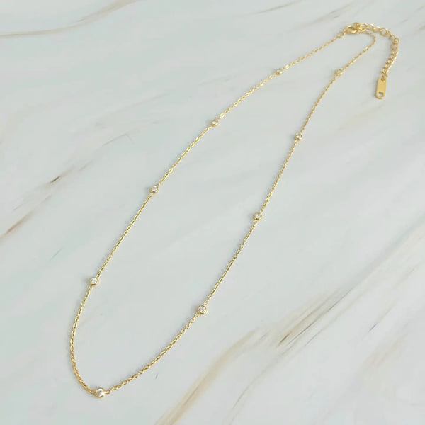 Dainty Bezeled Necklace