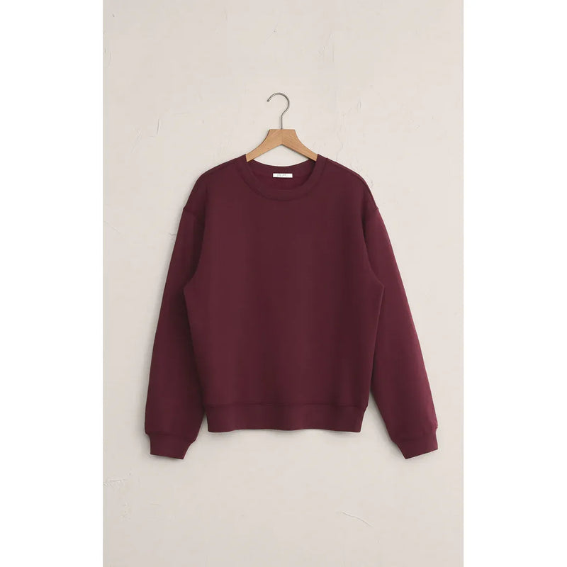 Boyfriend Sweatshirt | Merlot - Joanna A. Boutique