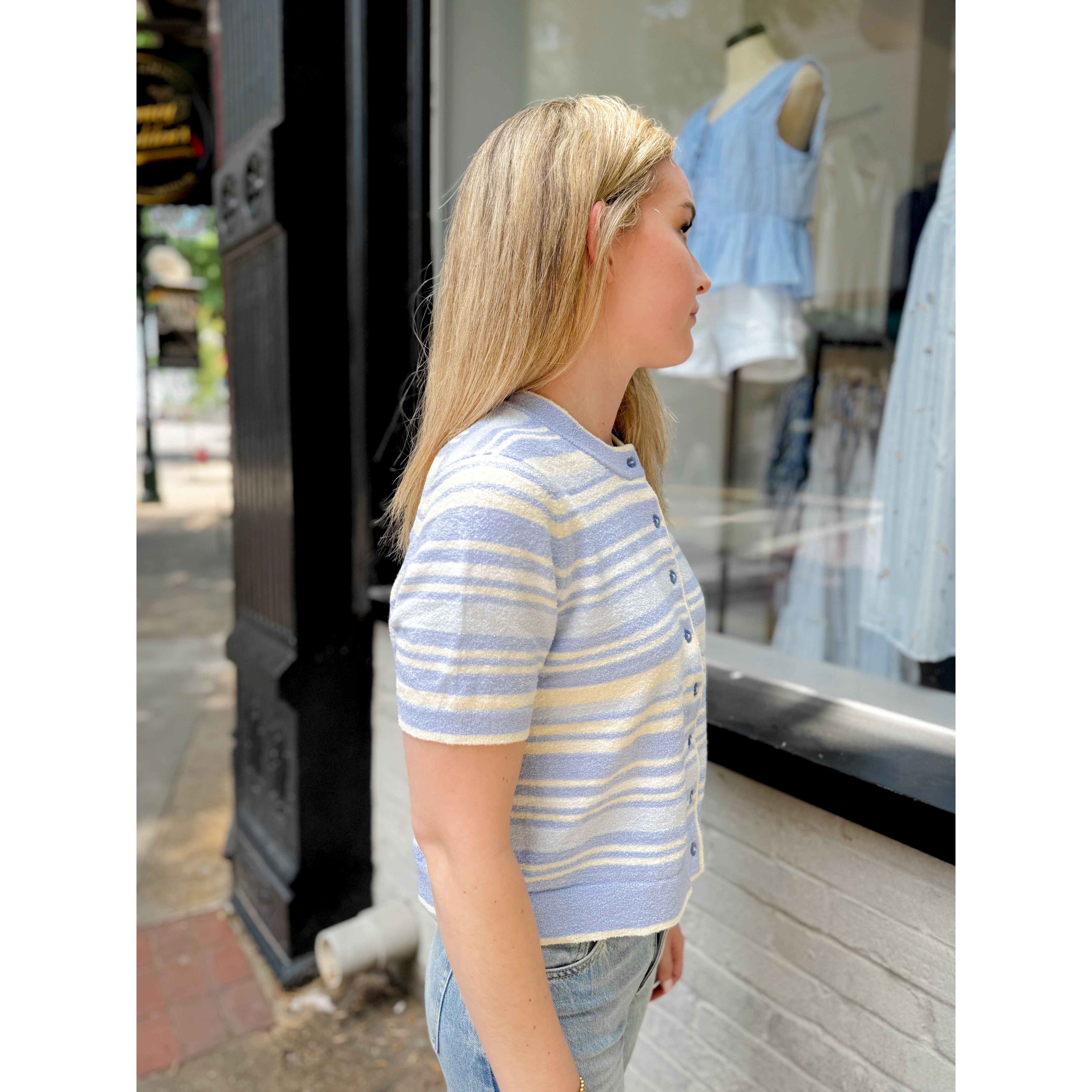 Bay Striped Cardigan - Joanna A. Boutique