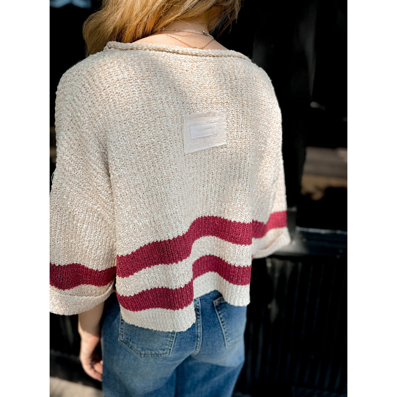 Sandy Striped Sweater | Magenta