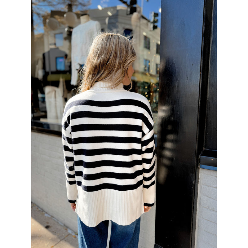 Elsie Striped Sweater | Navy