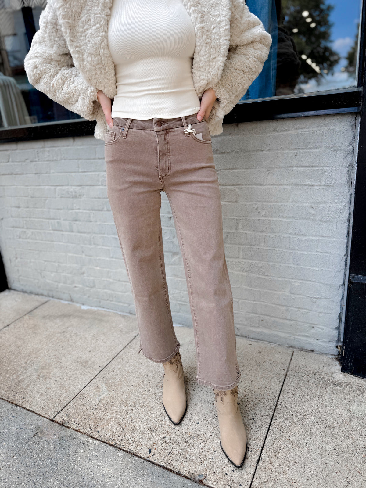 Addington Ankle Crop Jean | Vintage Brown