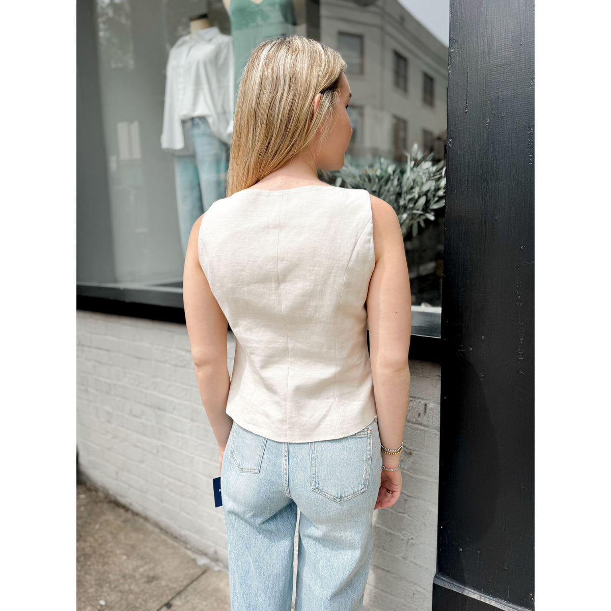Taylor Linen Vest - Joanna A. Boutique