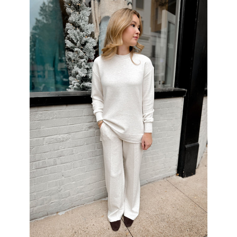 Wide Leg Pant 30 | Ivory Marl