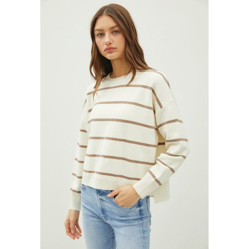 Ella Striped Sweater | Ivory