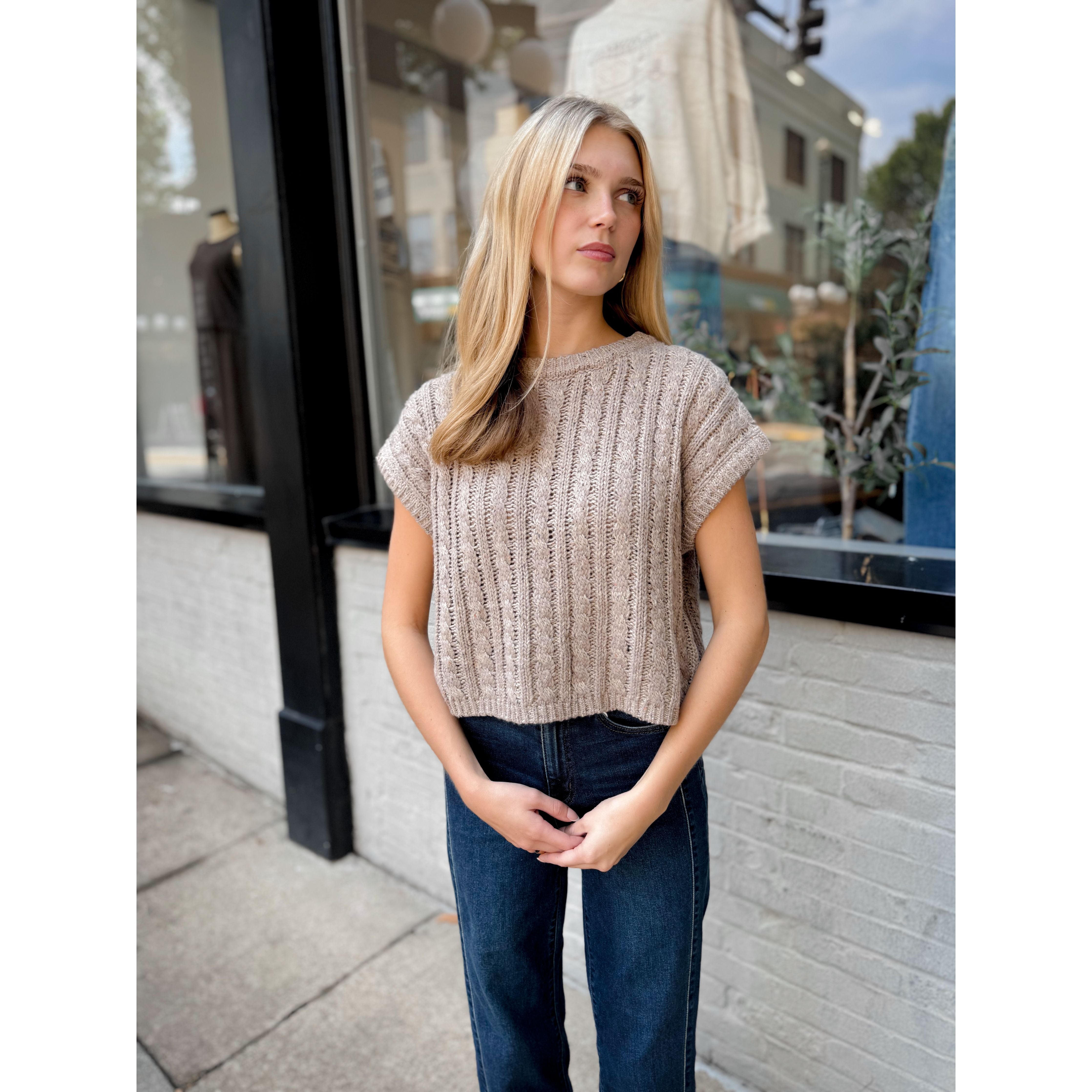 Effortless Cable Knit Sweater - Joanna A. Boutique
