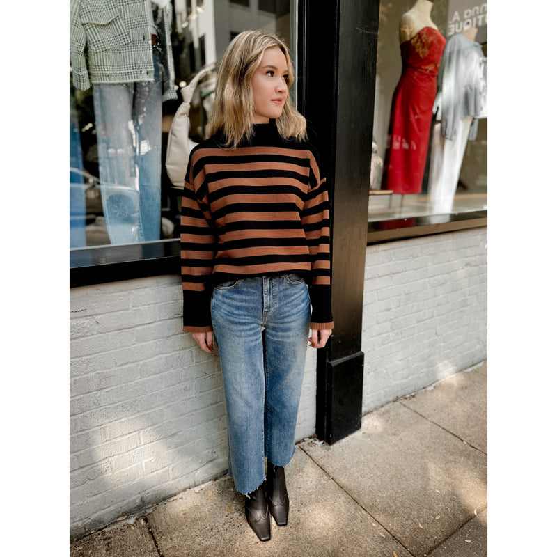 Elsie Striped Sweater | Chocolate