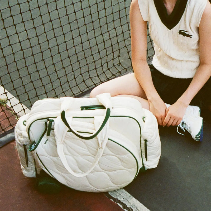 Caraa Quilted Tennis Duffel Bag | Ivory