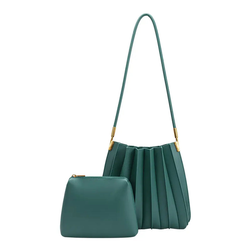 Carrie Pleated Shoulder Bag | Peacock
