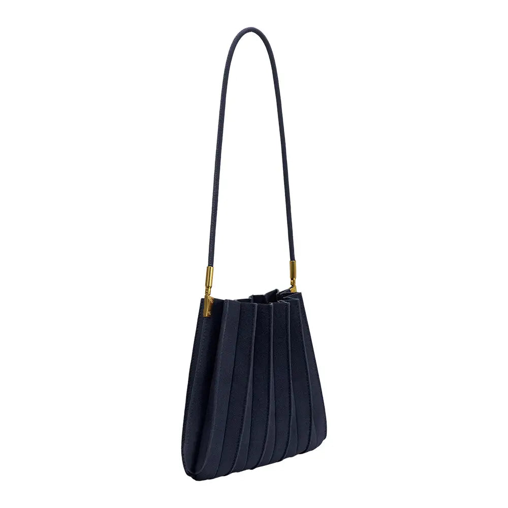 Carrie Suede Shoulder Bag | Navy - Joanna A. Boutique