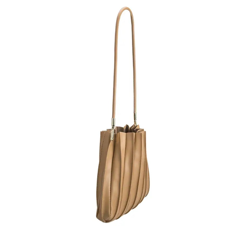 Carrie Pleated Shoulder Bag | Taupe - Joanna A. Boutique