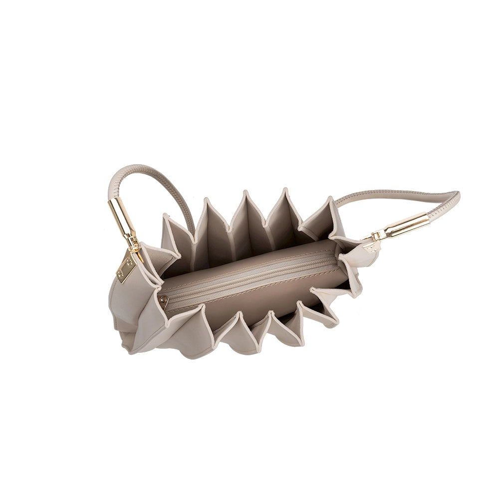 Carrie Pleated Shoulder Bag | Bone - Joanna A. Boutique
