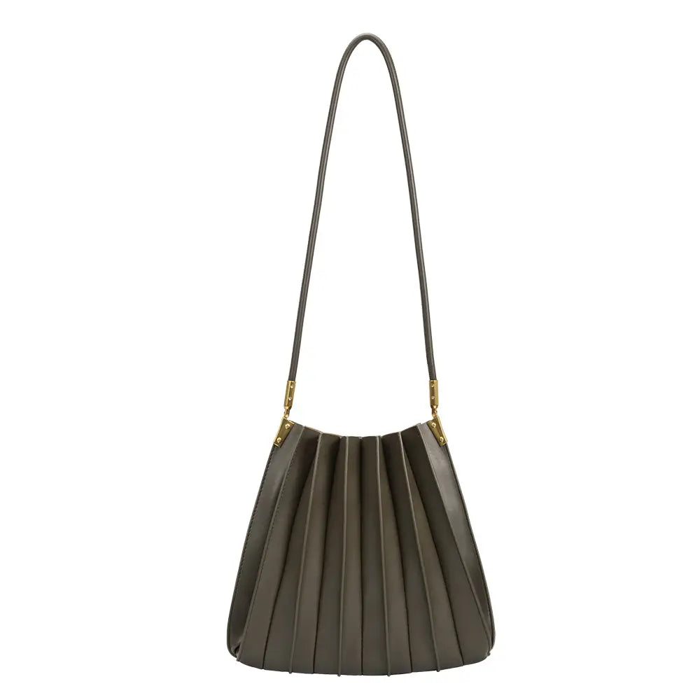 Carrie Pleated Shoulder Bag | Olive - Joanna A. Boutique