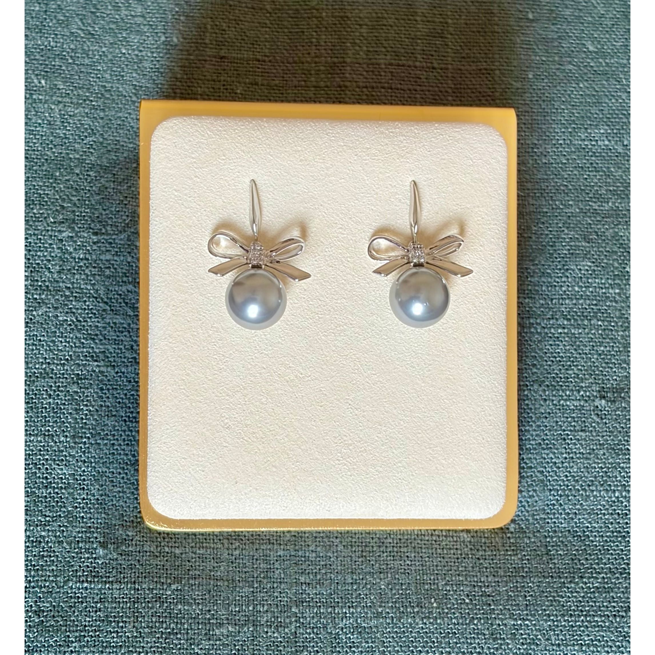 Gabrielle 14K White Gold Dipped Ribbon Earring - Joanna A. Boutique