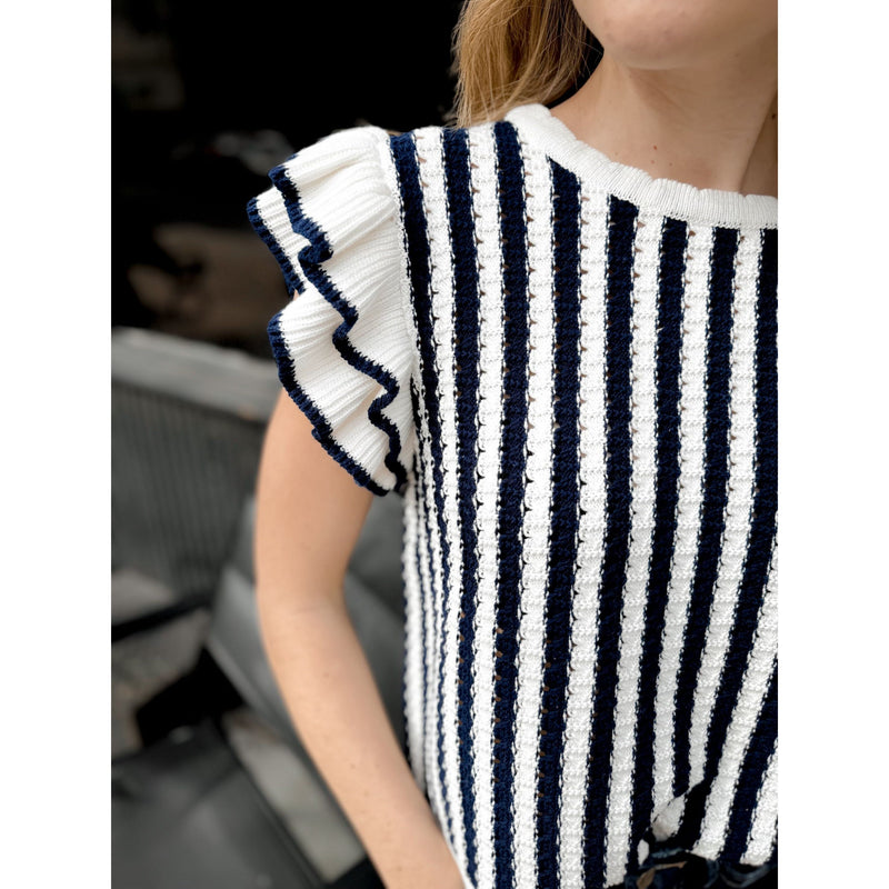 Elissa Striped Sweater Top - Joanna A. Boutique