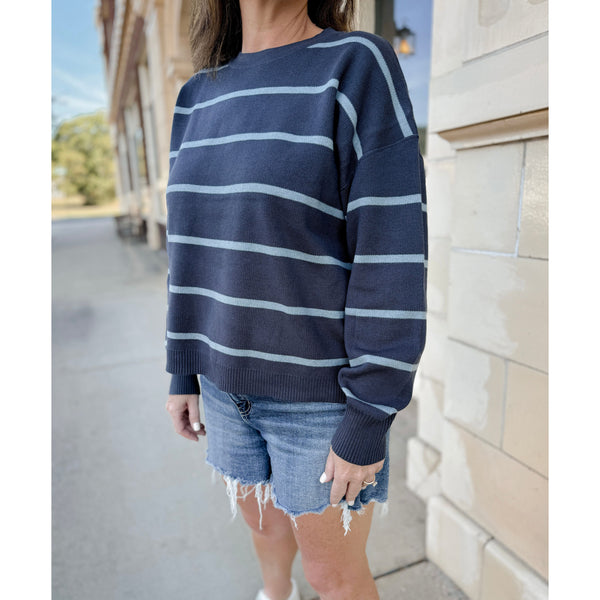 Ella Striped Sweater | Slate