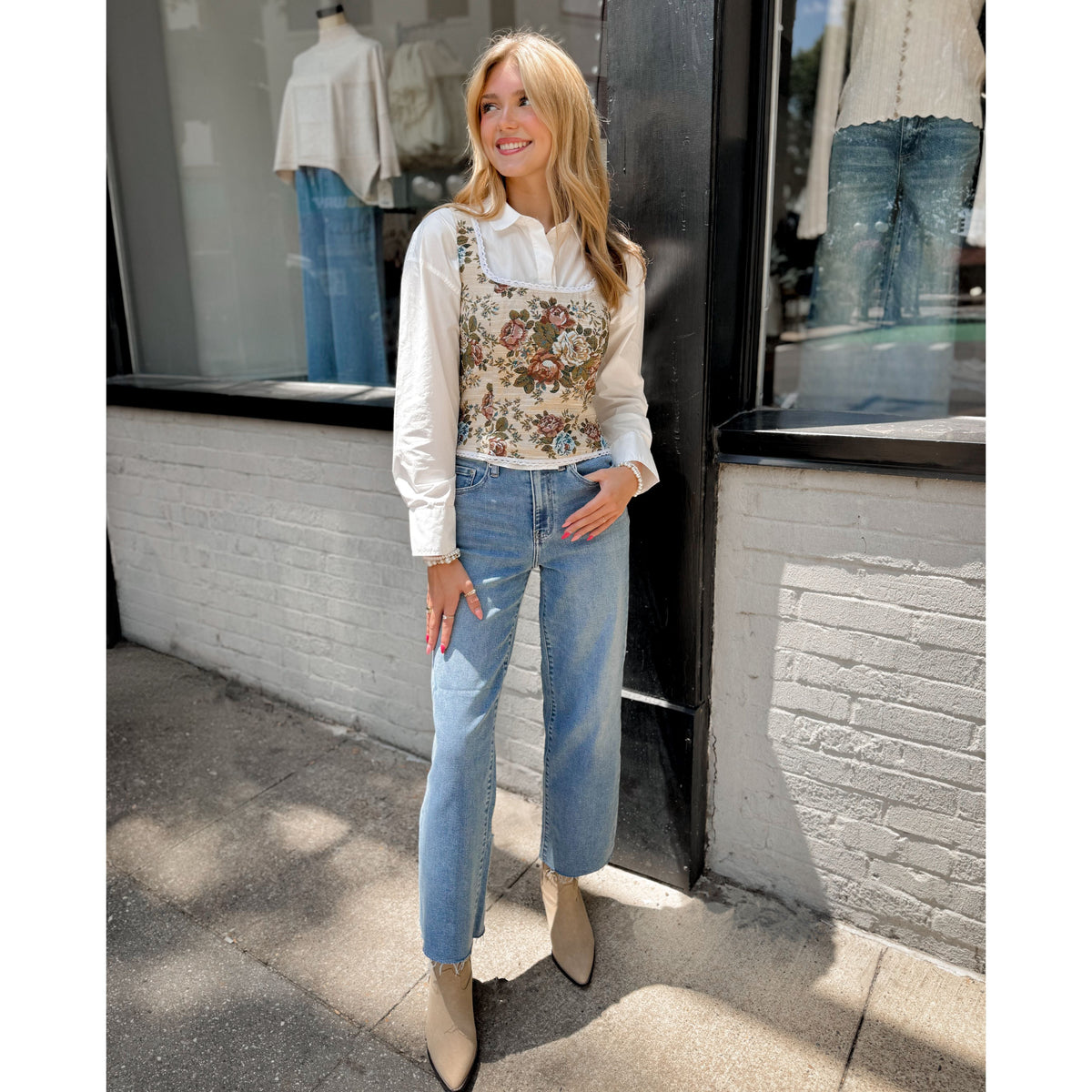 Sable Brocade Top - Joanna A. Boutique