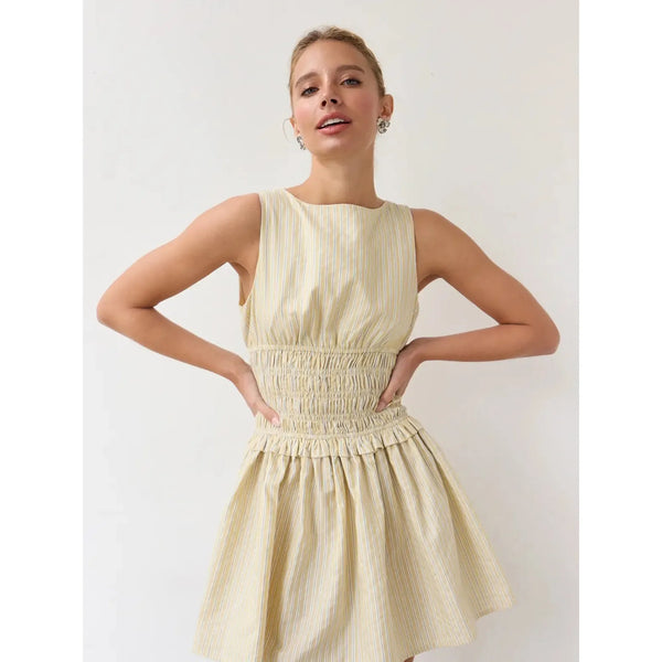 Cecily Pinstriped Mini Dress - Joanna A. Boutique