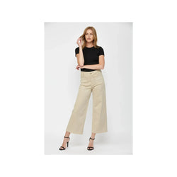 Colette Wide Leg Crop Jean | Ash Mocha