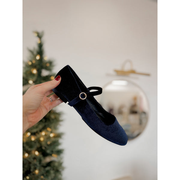 Kennedy Velvet Ballet Flat | Navy