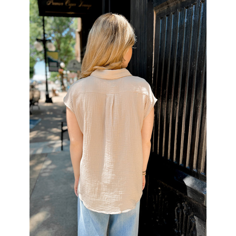 Irina Gauze Top | Taupe