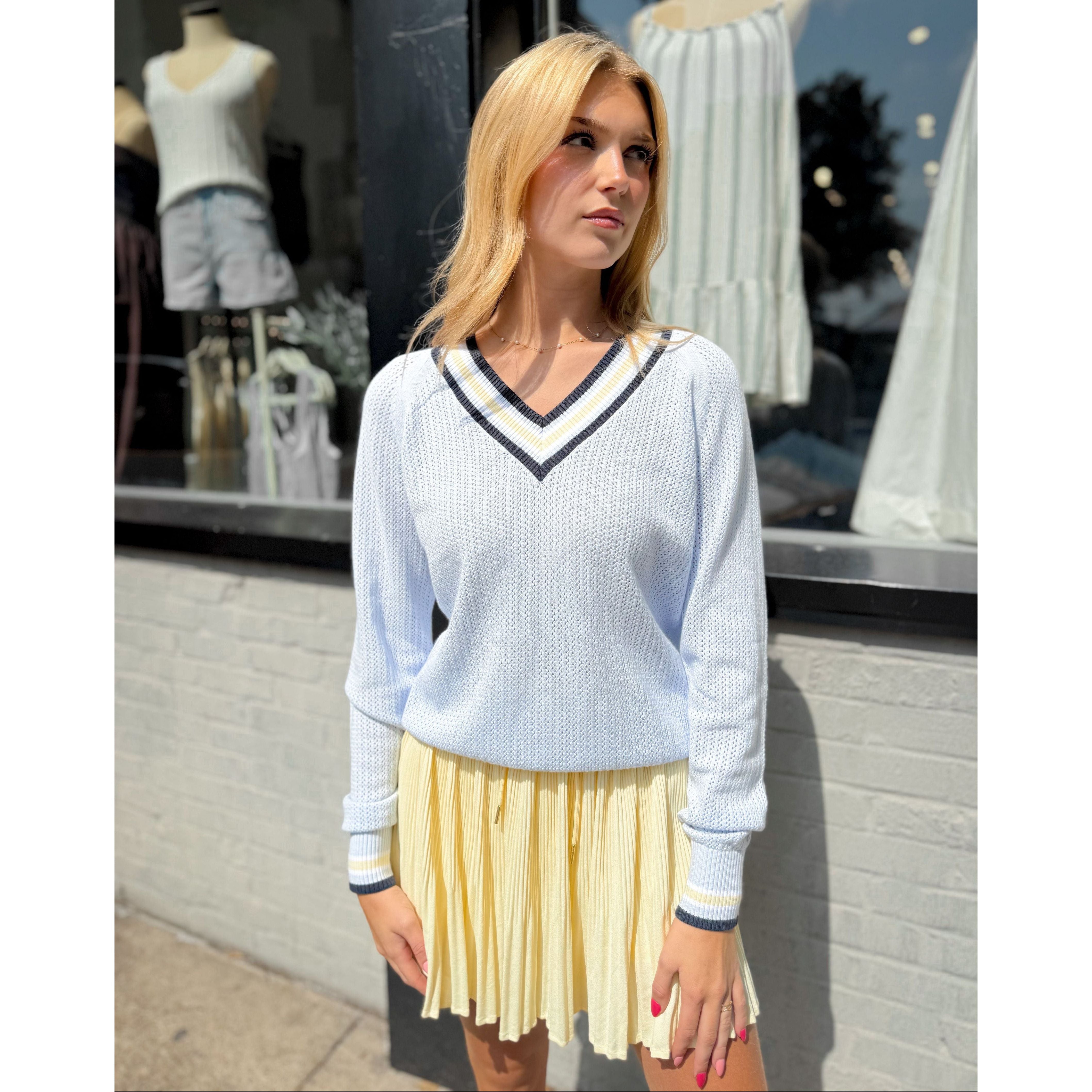 Maurice V-Neck Knit Sweater - Joanna A. Boutique