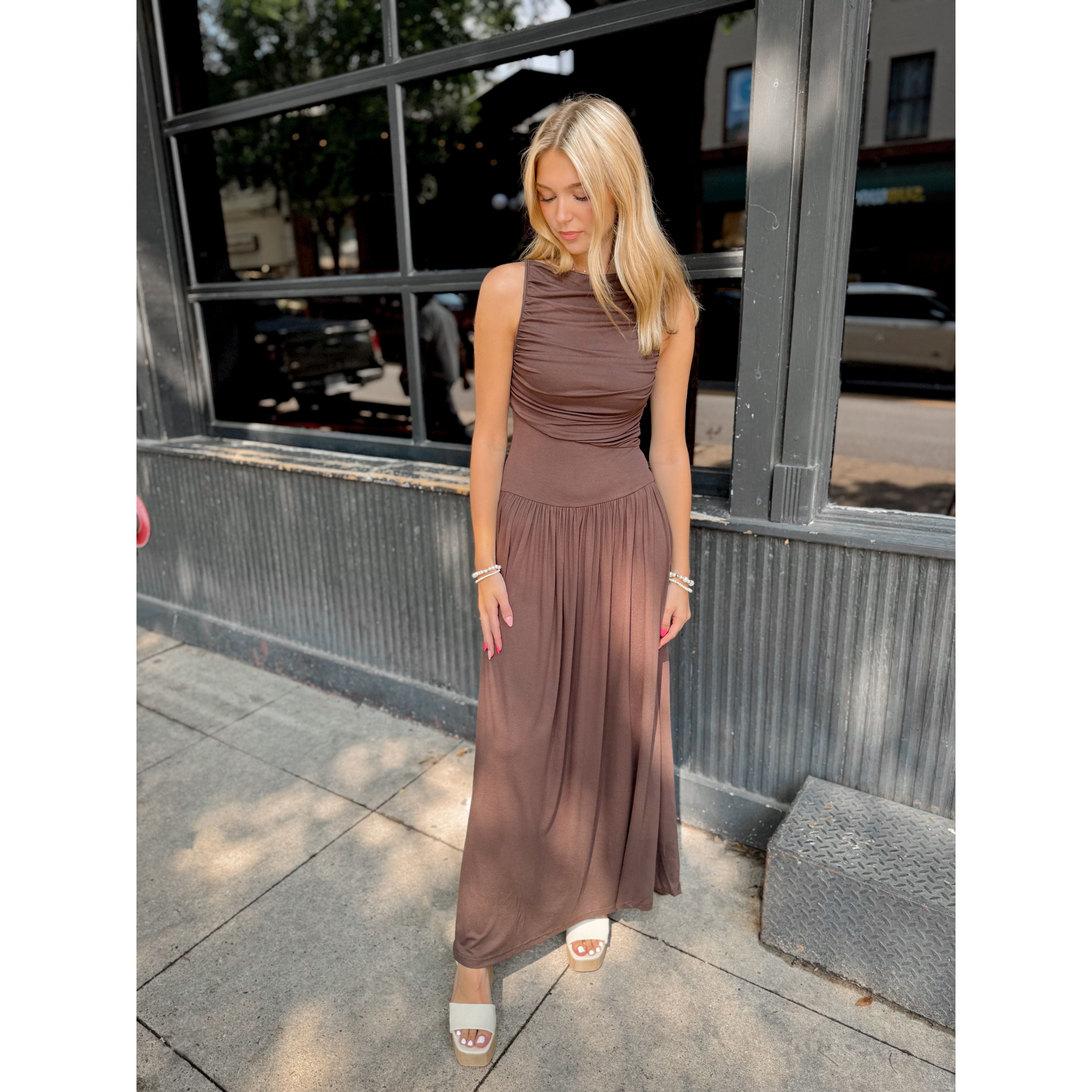 Sloane Maxi Dress | Brown - Joanna A. Boutique