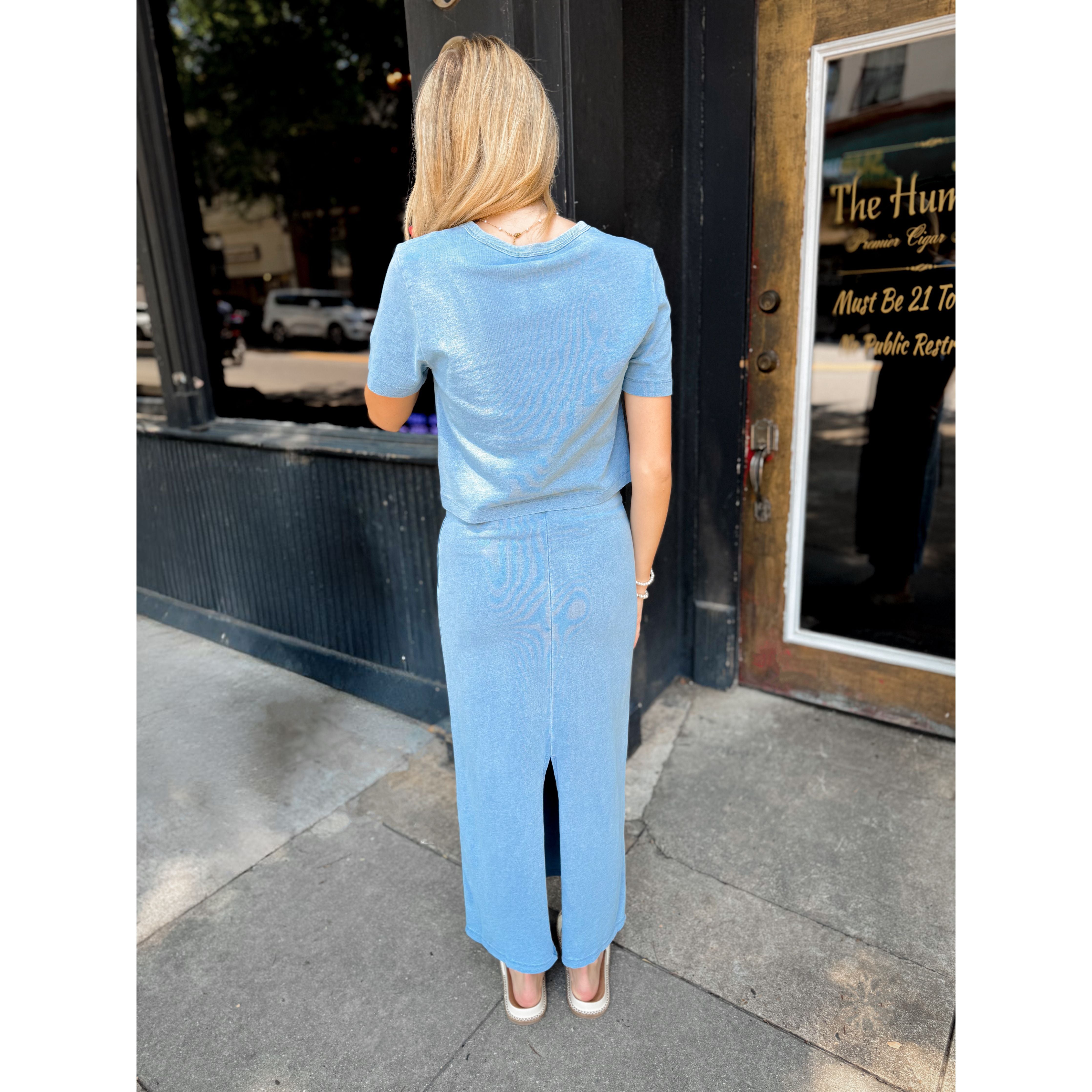 Stellan Jersey Denim Tee - Joanna A. Boutique