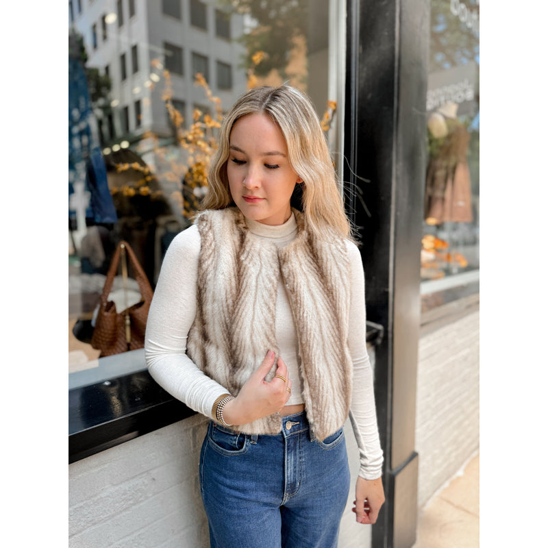 Demi Faux Fur Cropped Vest - Joanna A. Boutique