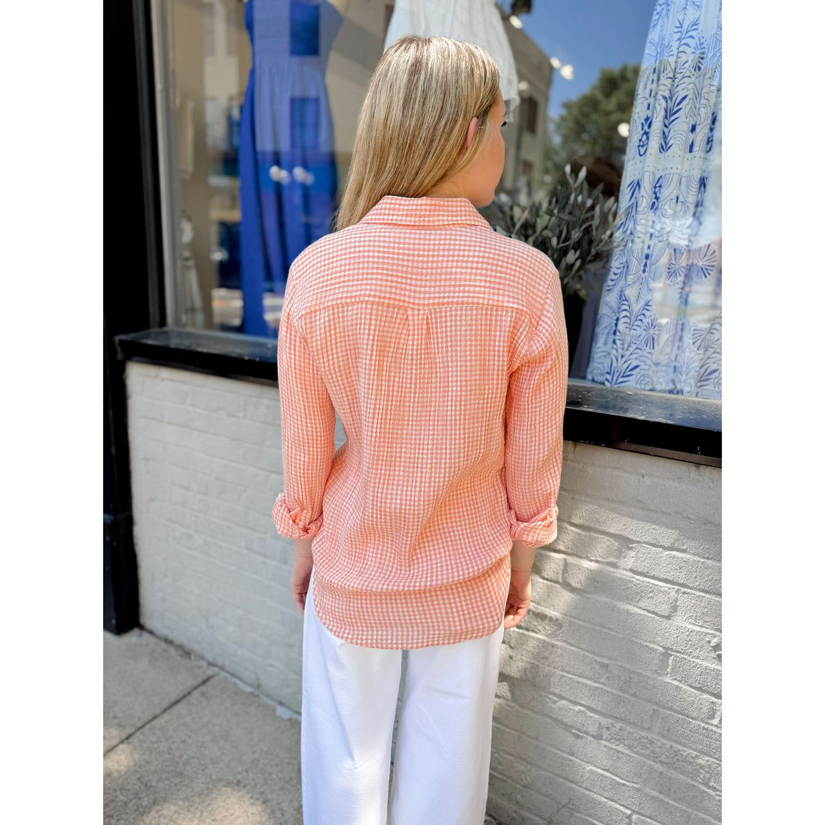 Classic Gingham Top | Cantaloupe - Joanna A. Boutique
