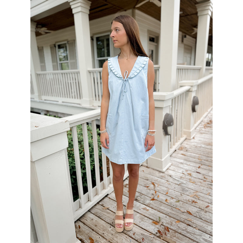 Sailor’s Delight Chambray Dress - Joanna A. Boutique