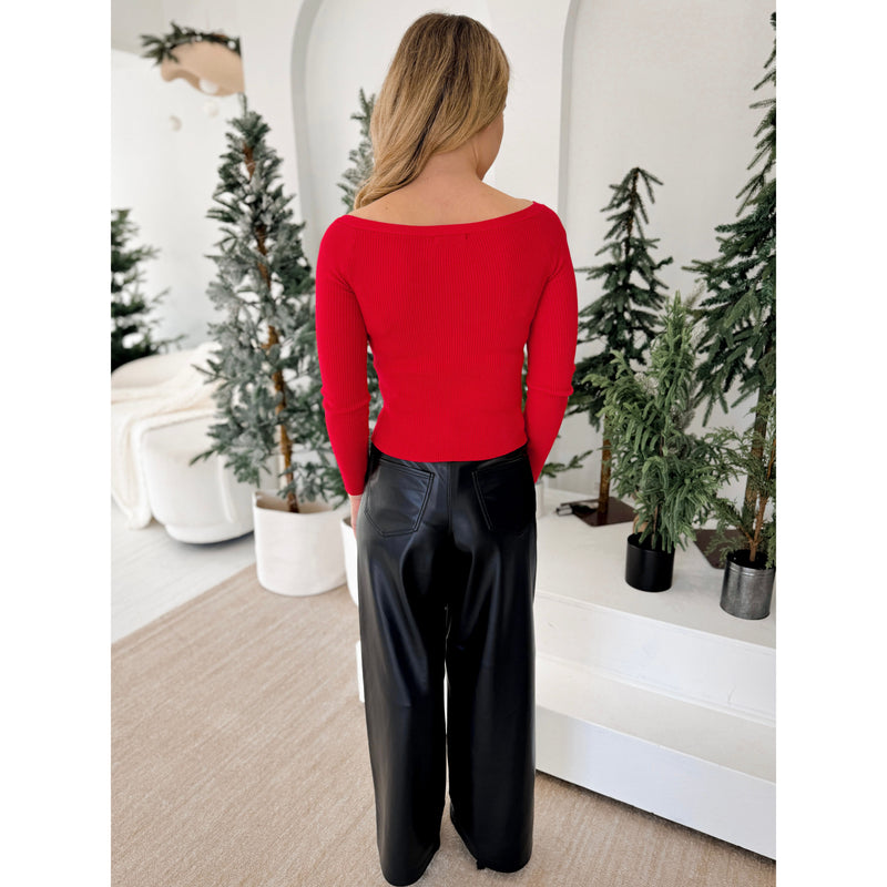 Marlo Wide Leg Leather Pant