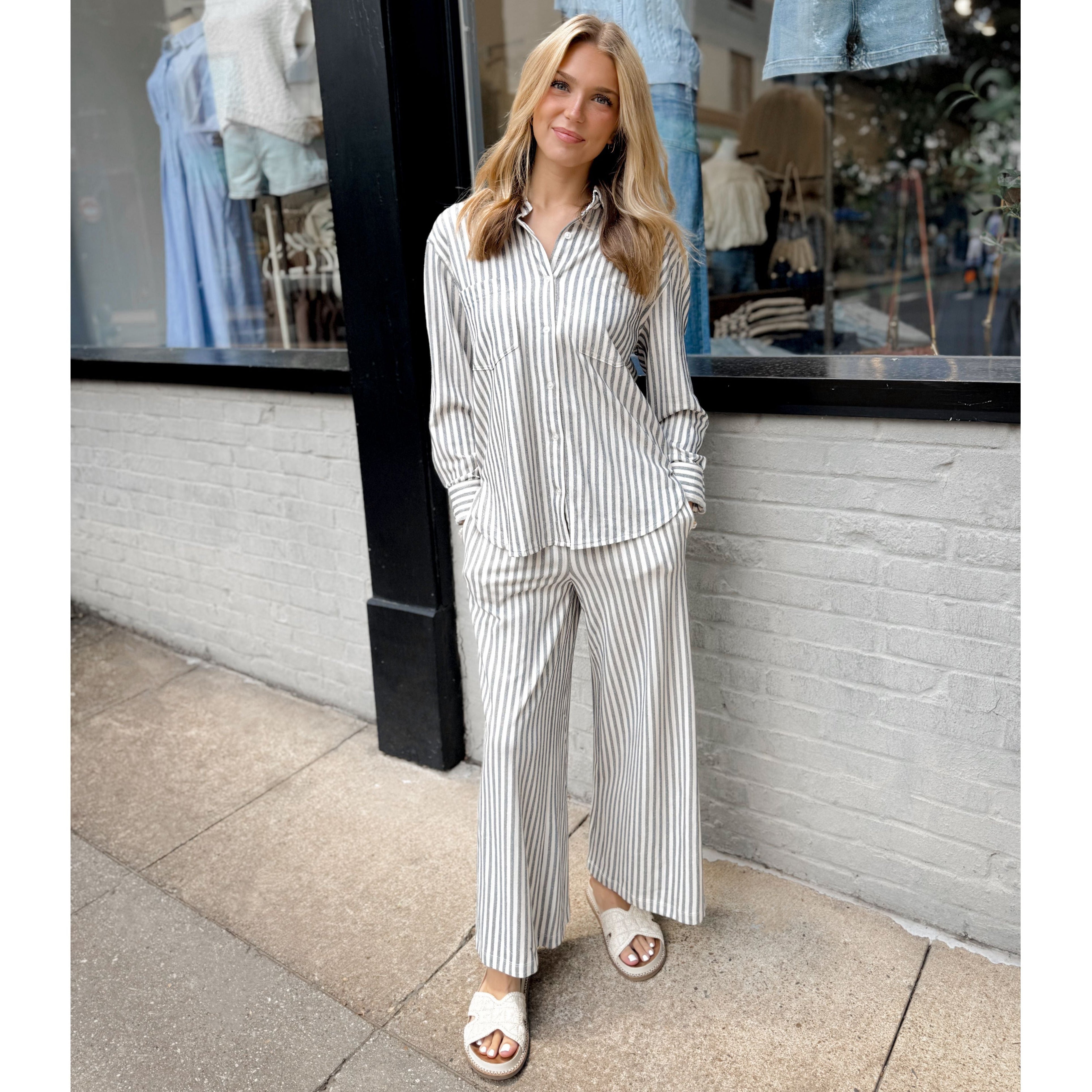 Scout Striped Knit Pant | Eclipse - Joanna A. Boutique