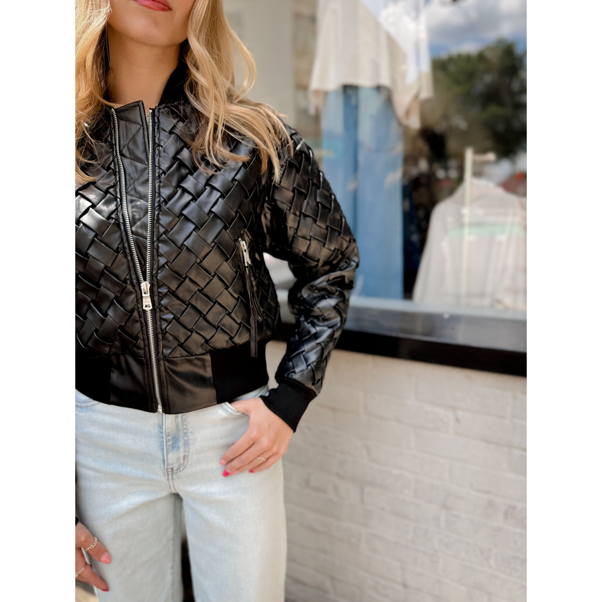 Hutton Woven Bomber Jacket - Joanna A. Boutique