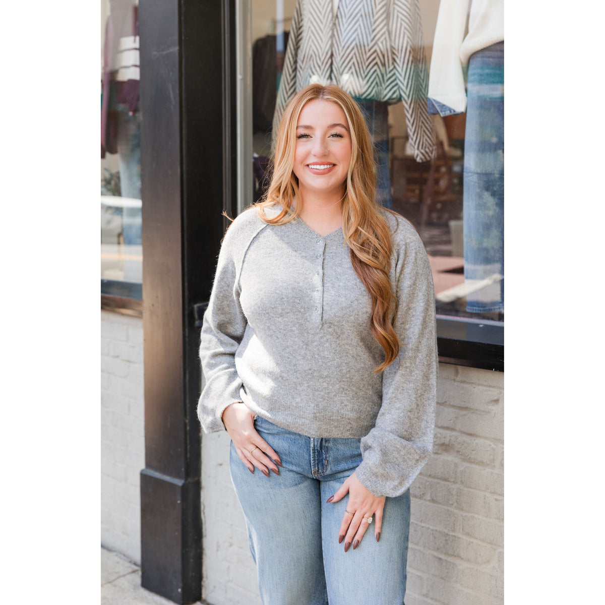 Westmont Henley Sweater | Heather Gray