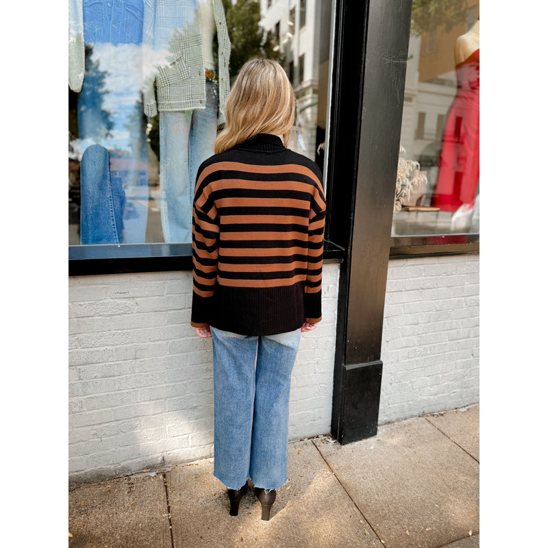 Elsie Striped Sweater | Chocolate