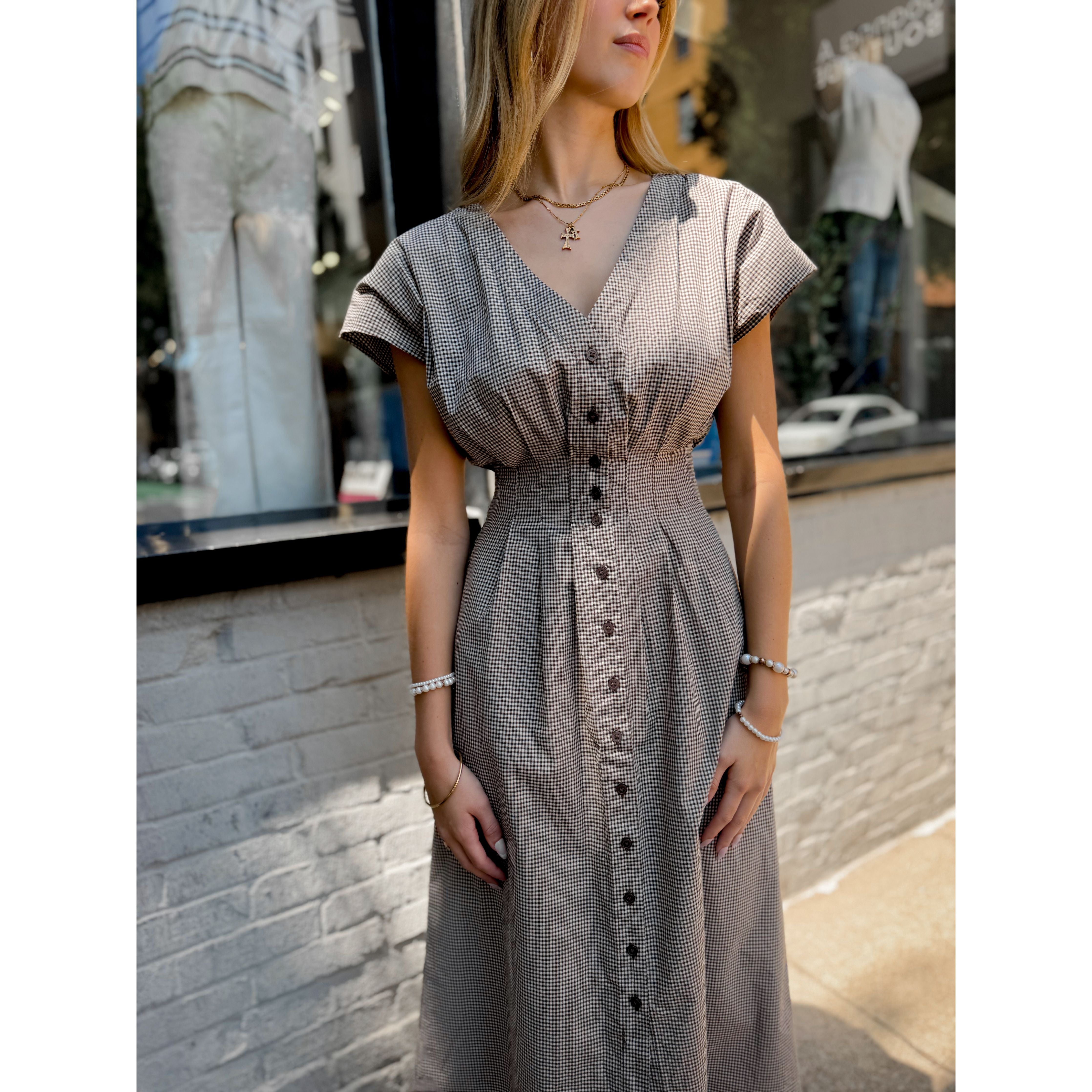 Sanna Gingham Maxi Dress - Joanna A. Boutique
