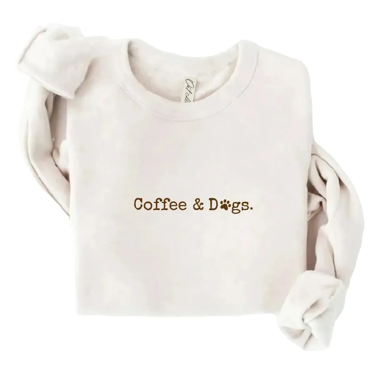 Coffee & Dogs Embroidered Crewneck - Joanna A. Boutique