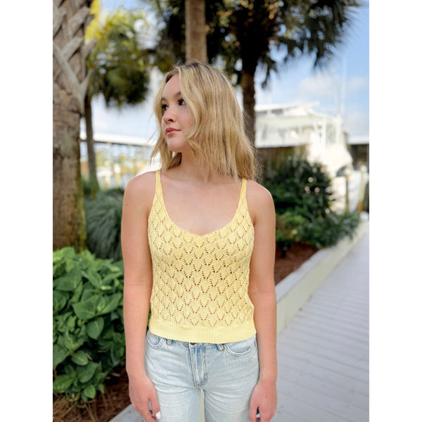 Coastline Open Knit Tank - Joanna A. Boutique