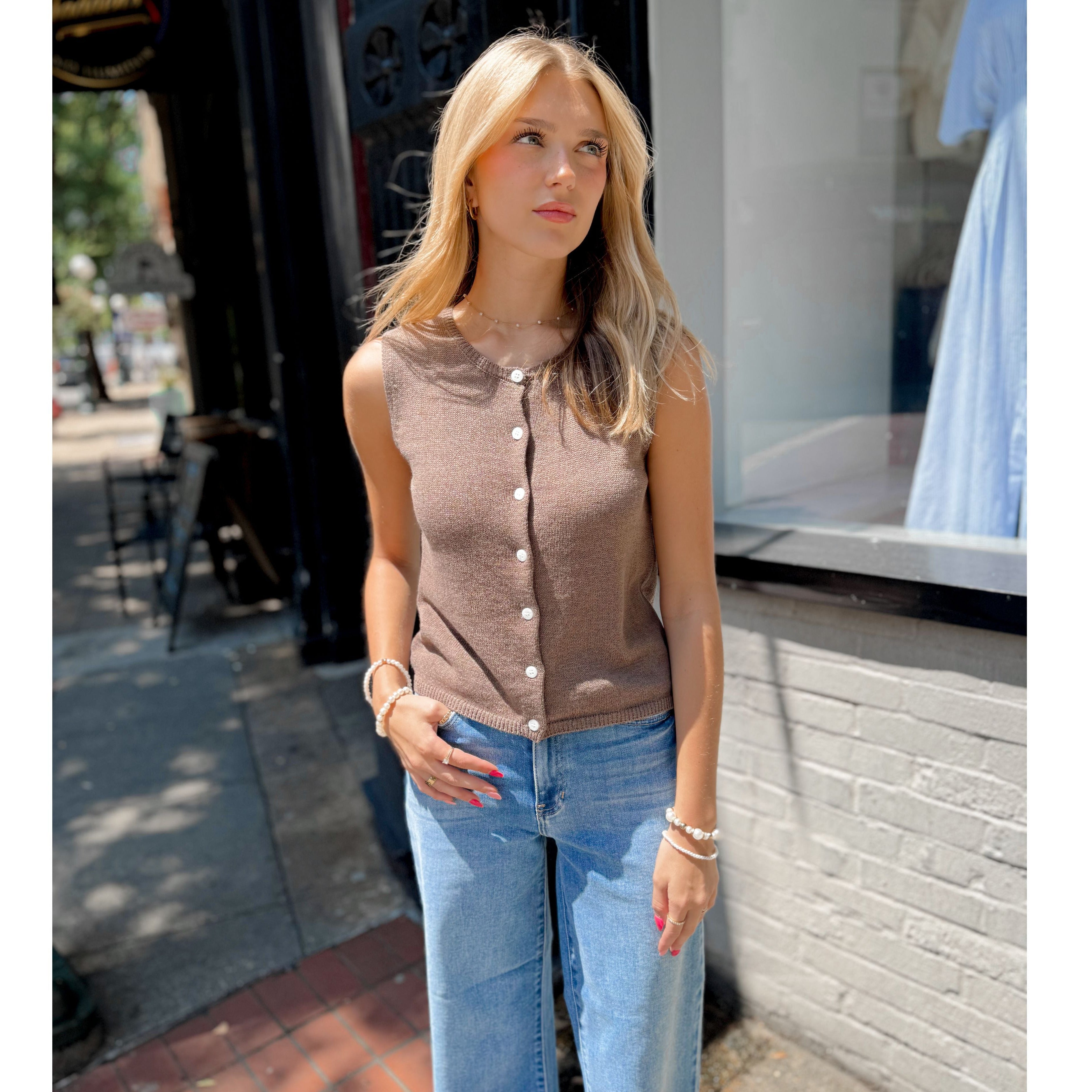 Syd Knit Vest | Pebble Coast - Joanna A. Boutique