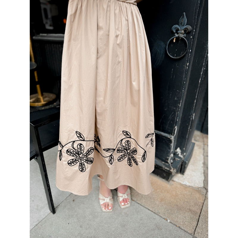 Bri Embroidered Midi Dress