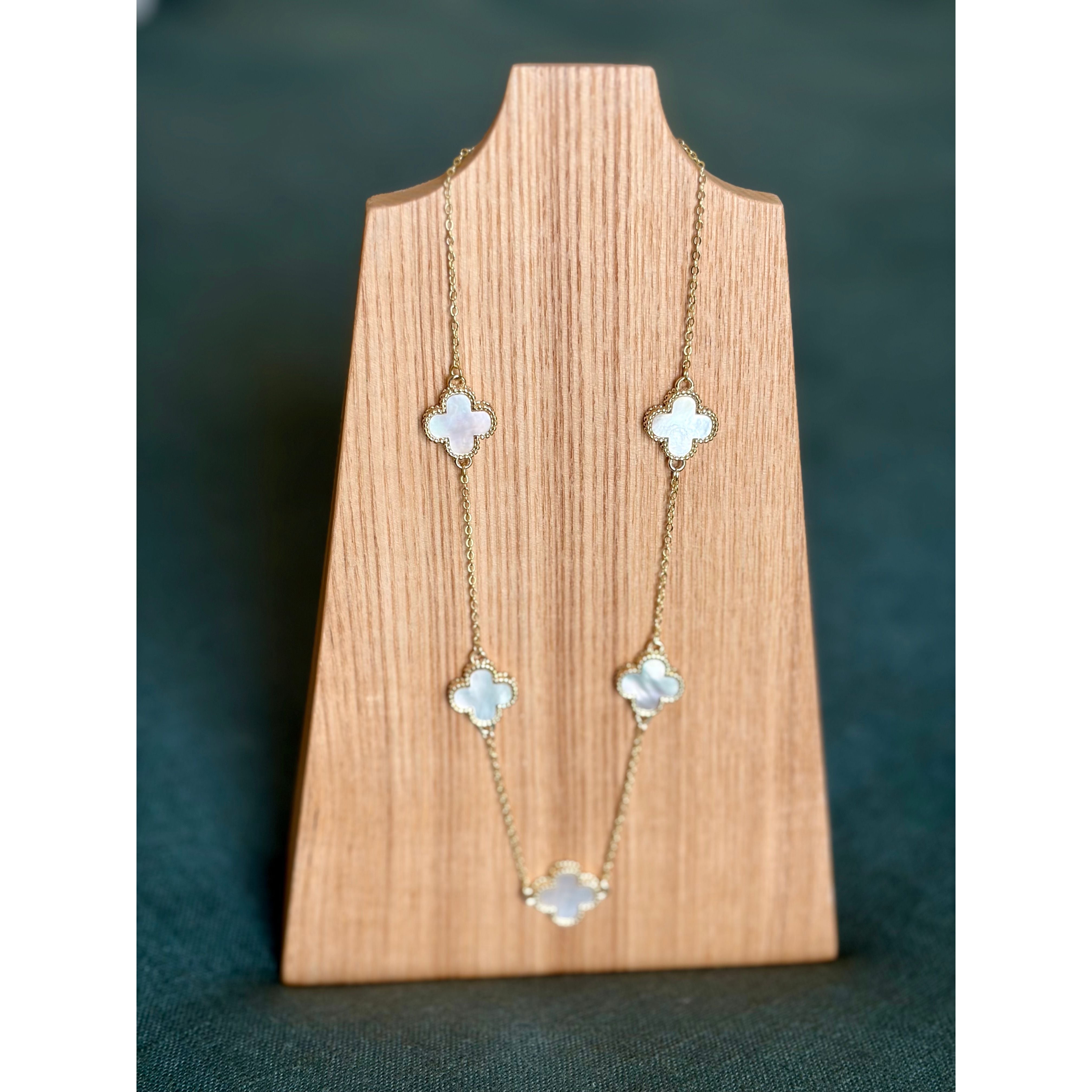 Mother of Pearl Clover Necklace - Joanna A. Boutique