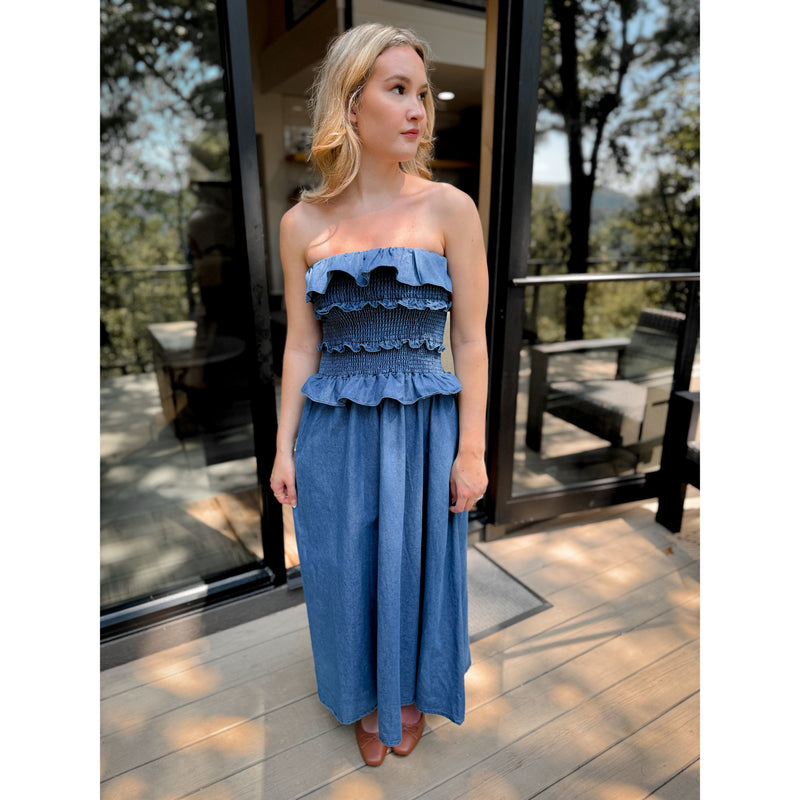 Gemma Denim Midi Dress - Joanna A. Boutique