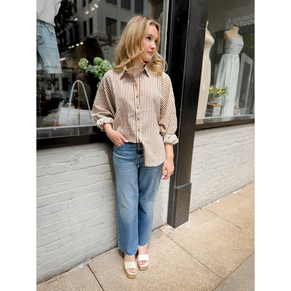 Monterey Dolman Button Up | Taupe - Joanna A. Boutique