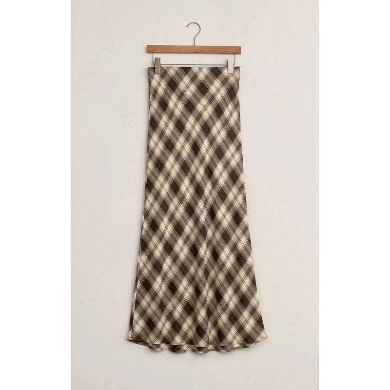 Europa Plaid Midi Skirt